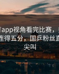 开云体育app视角看完比赛，樊振东反手爆冲连得五分，国乒粉丝直接沸腾尖叫