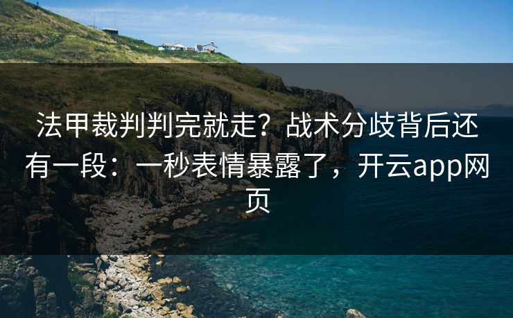 法甲裁判判完就走？战术分歧背后还有一段：一秒表情暴露了，开云app网页